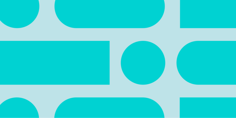 Aqua green shapes in a continuous pattern on a light green background introducing an article on how to use monday sales CRM to send mass email.